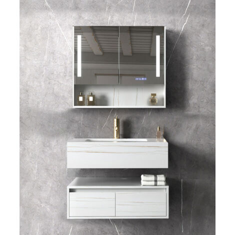 Meuble de salle de bain Blanc Madras - 80 cm