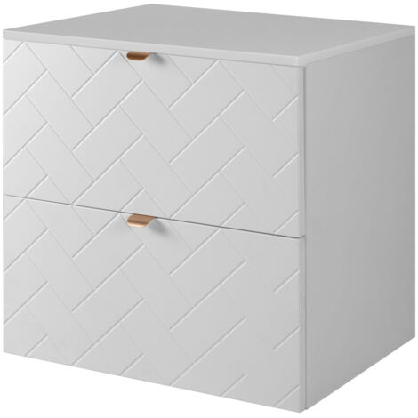 Meuble de salle de bain, Blanc Mat, 60 × 57 × 46 cm, poignées dorées