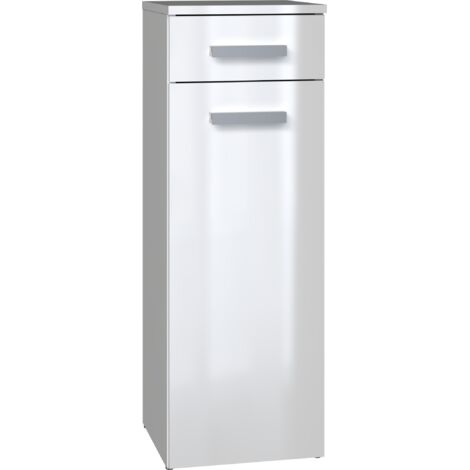 Meuble de salle de bain, Blanc Mat / Blanc Brillant, 85 × 30 × 30 cm
