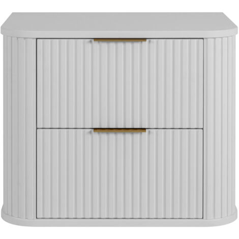 Meuble de salle de bain, Blanc Mat, poignée noire, 41,5 × 60 × 51,7 cm