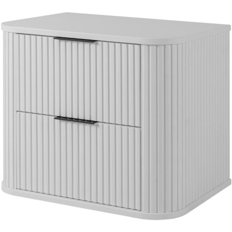 Meuble de salle de bain, Blanc Mat, poignée noire, 41,5 × 60 × 51,7 cm