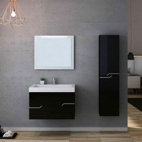 Meuble salle de bain Bellissimo noir 150 cm