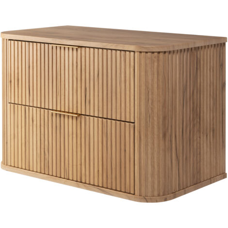 Meuble de salle de bain, Chêne Craft avec poignée dorée, 80,4 × 51,7 × 41,5 cm