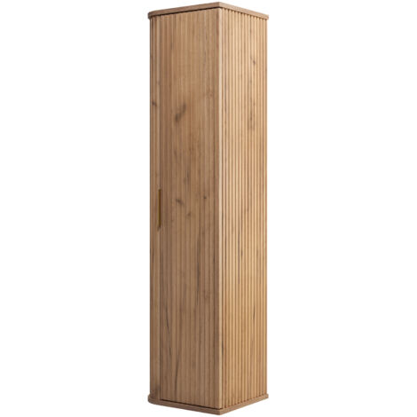 Meuble de salle de bain, Chêne Craft, poignée dorée, 35,5 × 139 × 31,5 cm