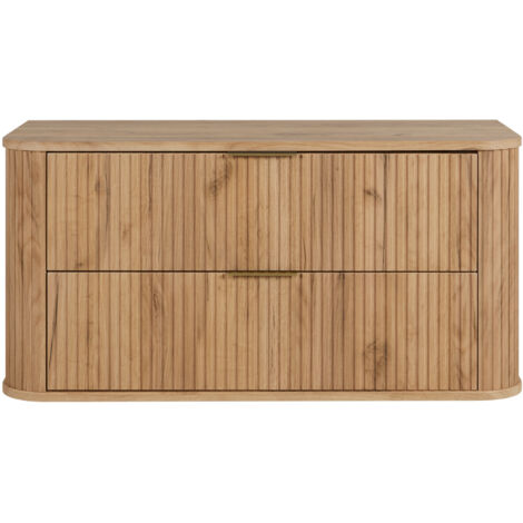 Meuble de salle de bain, Chêne Craft, poignée dorée, 41,5 × 100 × 51,7 cm