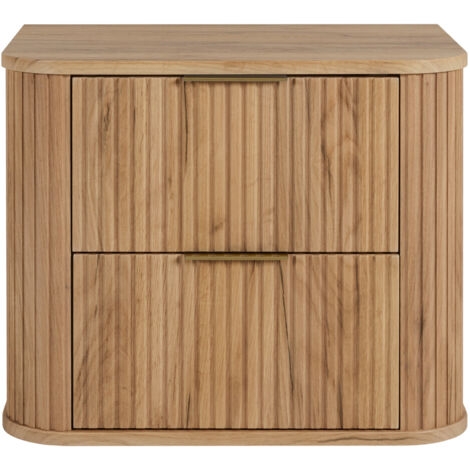 Meuble de salle de bain, Chêne Craft, poignée dorée, 41,5 × 60 × 51,7 cm