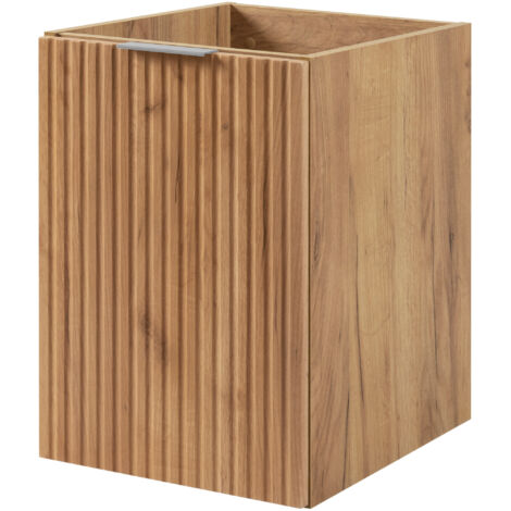 Meuble de salle de bain con panier à linge, cachemire, 40 x 57 x 46 cm, poiignées en argent