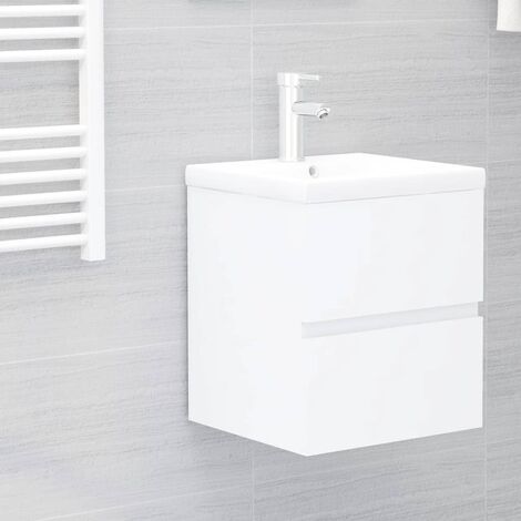 Meuble de salle de bain Contemporain - Meuble sous vasque - Blanc 41x38,5x45 cm Aggloméré Chic-567598
