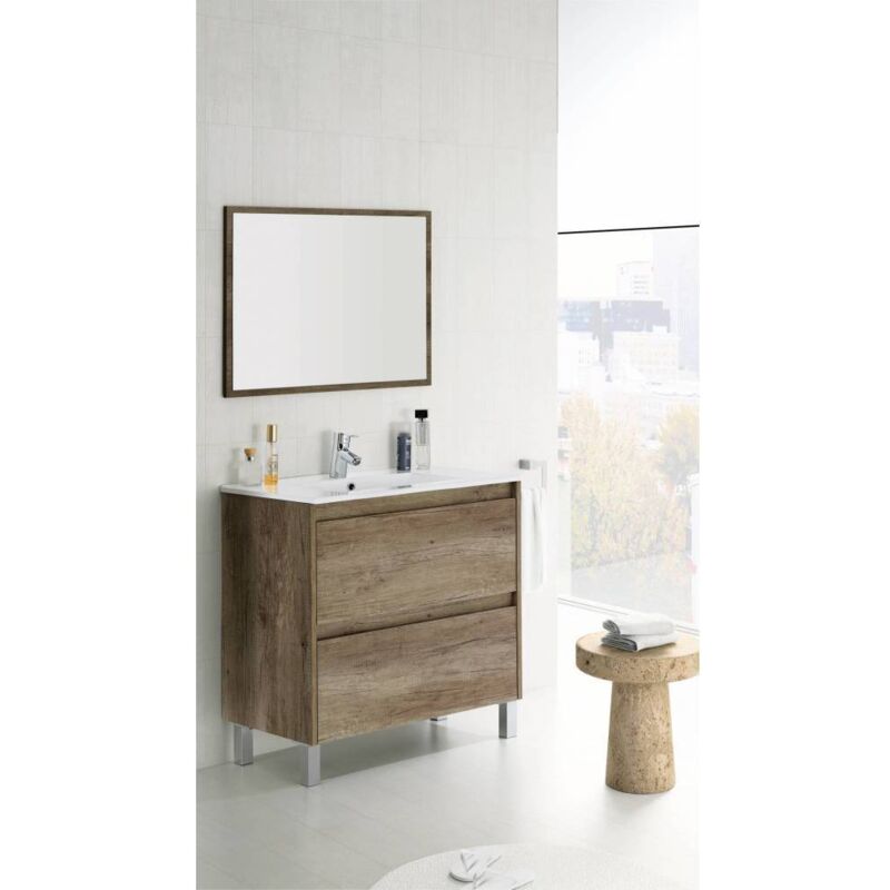 Kit armoire de salle de bain dakota 2c cm.80x45x80h chêne nordique