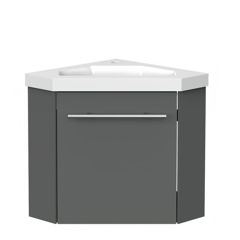Meuble de Salle de Bain d'Angle Gain de Place - Lave Main - anthracite - 40x40 cm