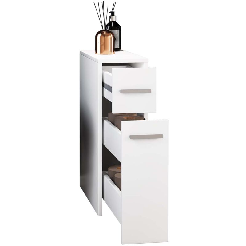 Zalo armoire haute pour salle de bain blanc.