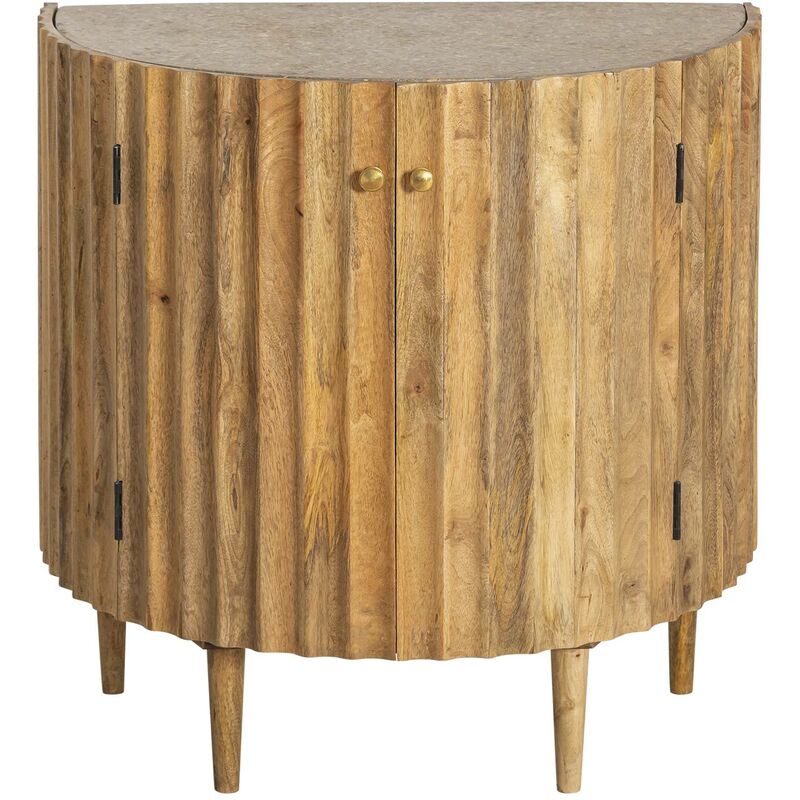 Meuble sous vasque en bois de manguier et terrazzo Bao