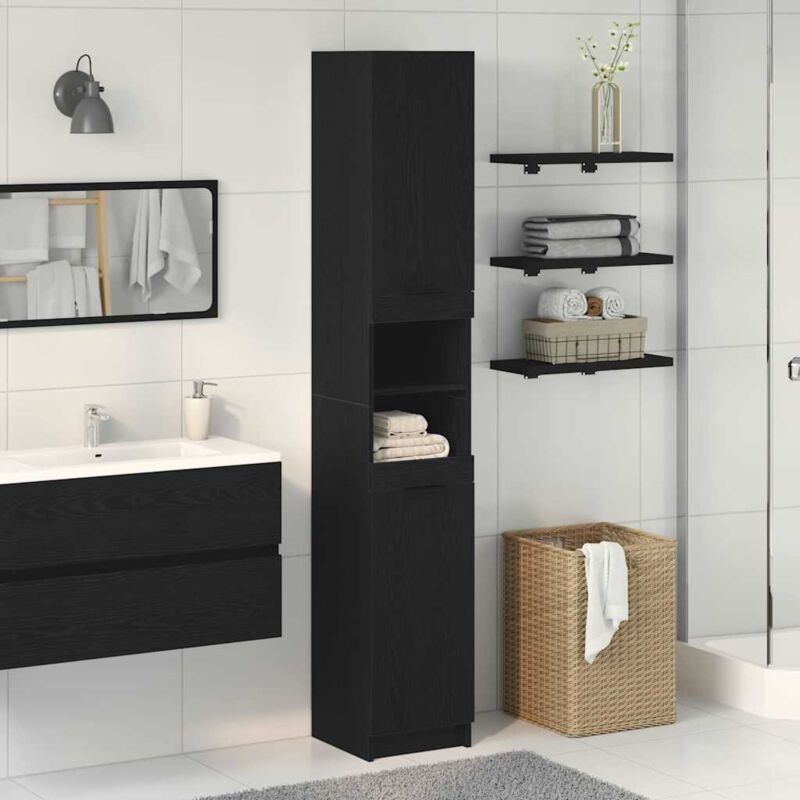 Torana - Cabinet de salle de bain Chêne noir 32 x 34 x 188,5 cm