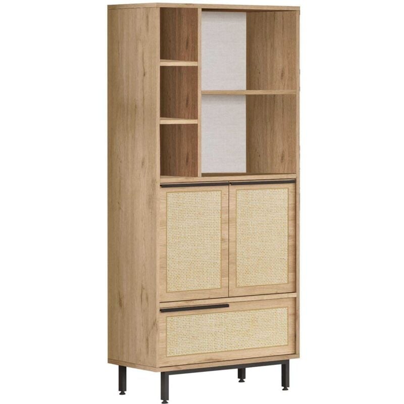 Cotecosy - Meuble de salle de bain en aggloméré et effet cannage Only