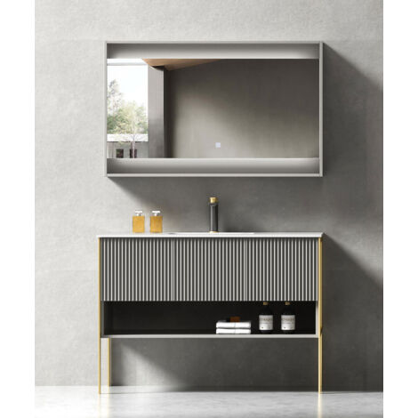 Meuble de salle de bain Gris Calcutta - 100 cm