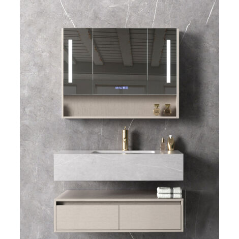 Meuble de salle de bain Gris Madras - 100 cm