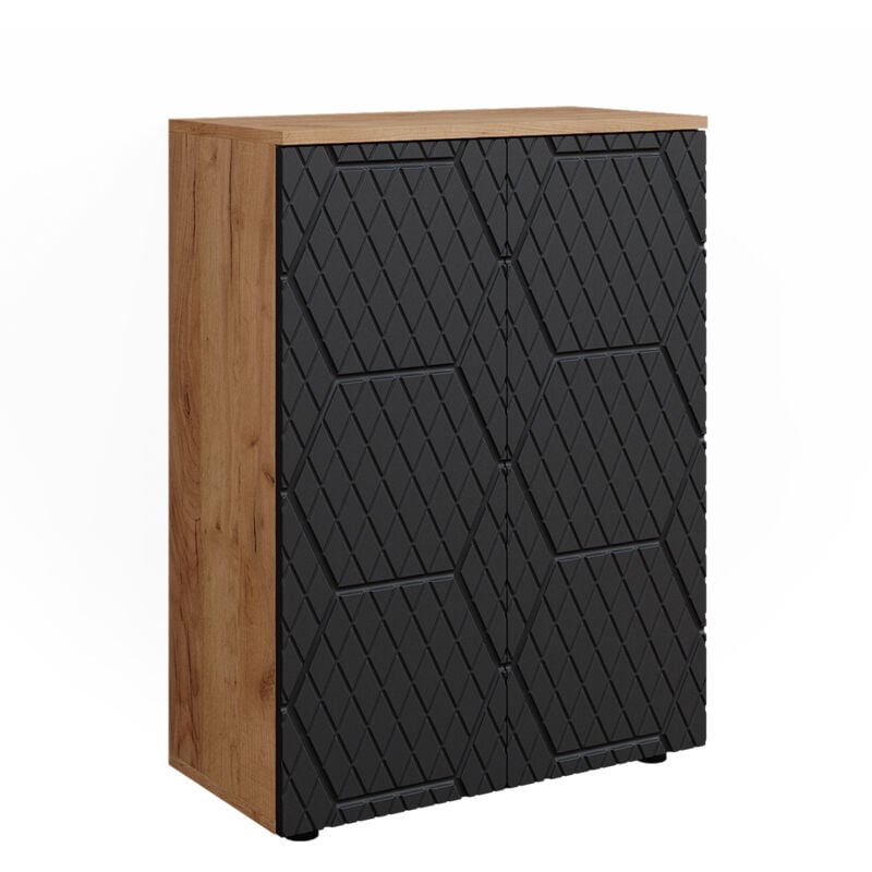 Vicco - Armoire midisch Irma, Anthracite rayé, 60 x 81 cm