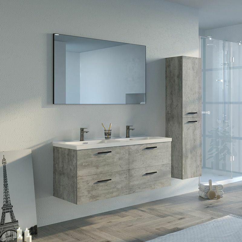 Meuble de salle de bain lanzara 1200 Béton