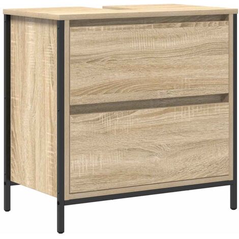 Meuble de salle de bain lavabo et tiroirs chêne sonoma CFW58167