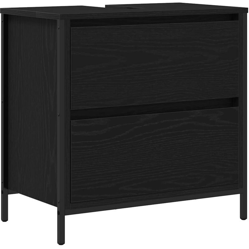 Vidaxl - Meuble de salle de bain lavabo tiroirs chêne noir 60x34,5x60 cm