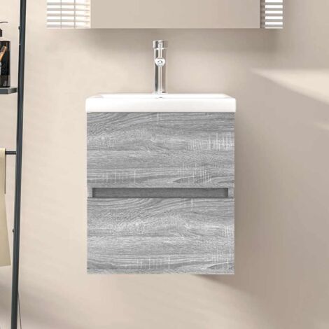 Meuble de salle de bain Moderne - Meuble sous vasque - Sonoma gris 41x38,5x45 cm Bois d'ingénierie Chic-153562