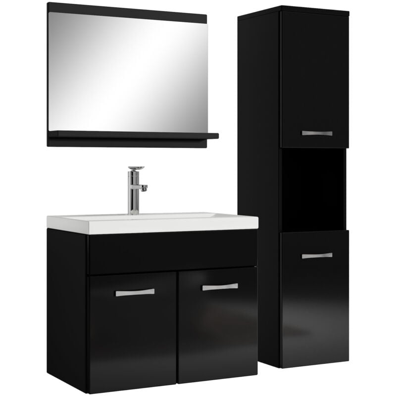 Meuble de salle de bain Montreal 60 cm lavabo Noir ...