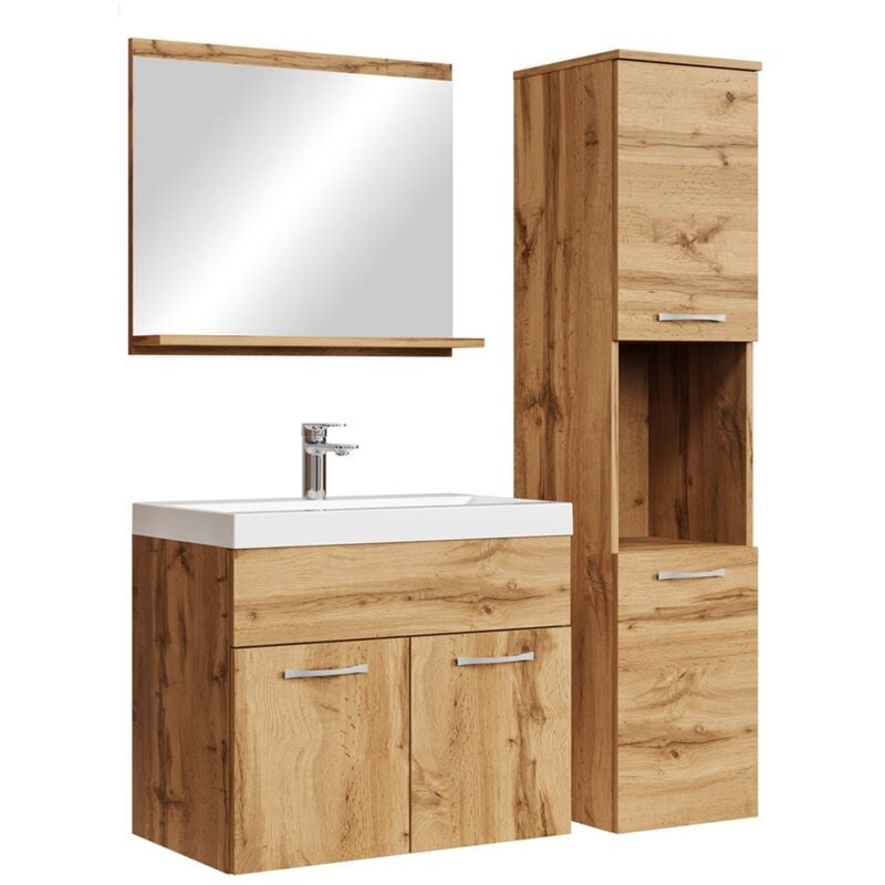 Badplaats - Meuble de salle de bain Montreal - 60 cm - Chêne - Armoire rangement