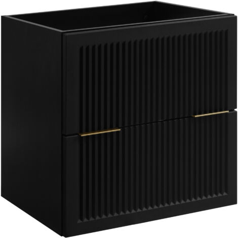 Meuble de salle de bain noir, 60 x 44,5 x 60,7 cm, sans plateau