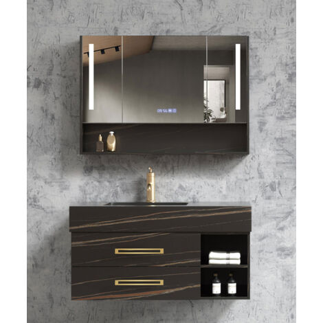Meuble de salle de bain Noir Jaipur - 100 cm