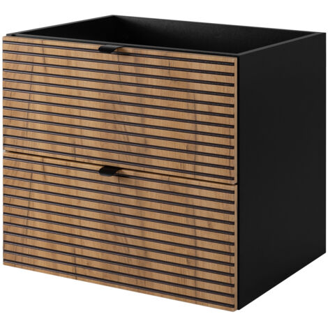 Meuble de salle de bain, Noir Mat, 60 × 57 × 46 cm