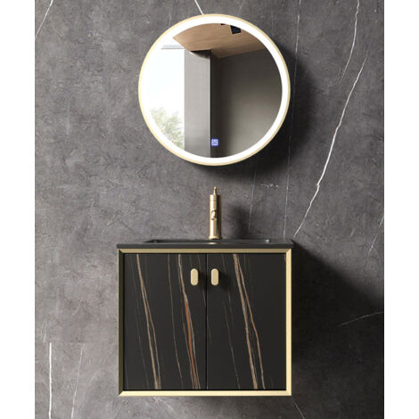 Meuble de salle de bain Noir Pondichéry - 60 cm