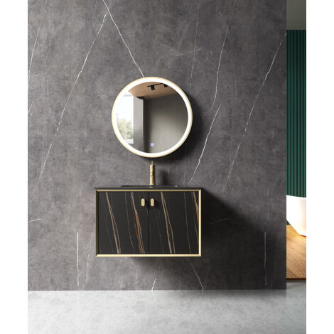 Meuble de salle de bain Noir Pondichéry - 80 cm