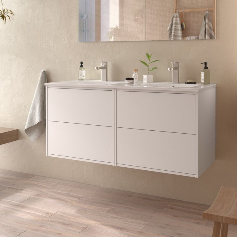 Salgar - Meuble de salle de bain optimus 120 cm Sans miroir - Sans colonne - 120 cm - Blanc mat
