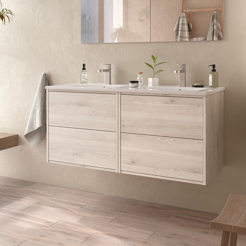 Salgar - Meuble de salle de bain optimus 120 cm Sans miroir - Sans colonne - 120 cm - Chêne naturel