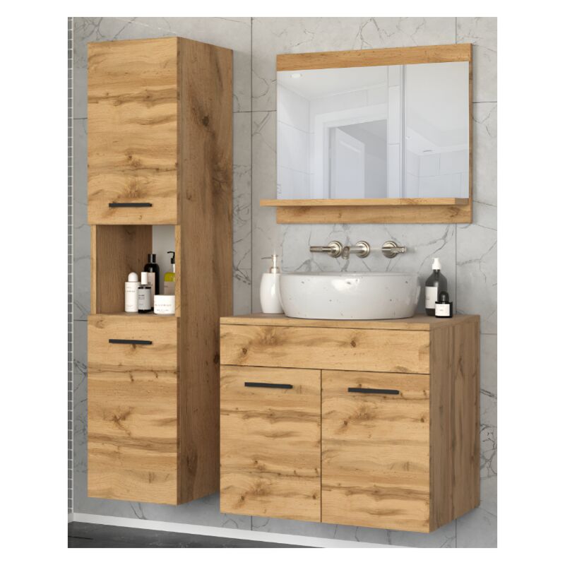 Meuble de Salle de Bain Paris Chêne - une colonne