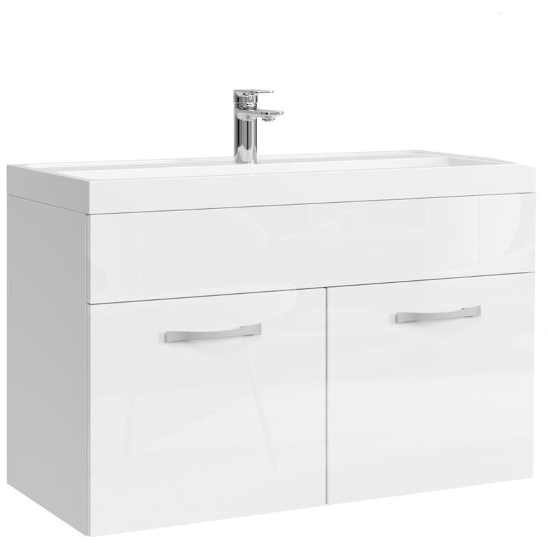 Badplaats - Meuble de salle de bain Paso 01 80 cm - Blanc brillant