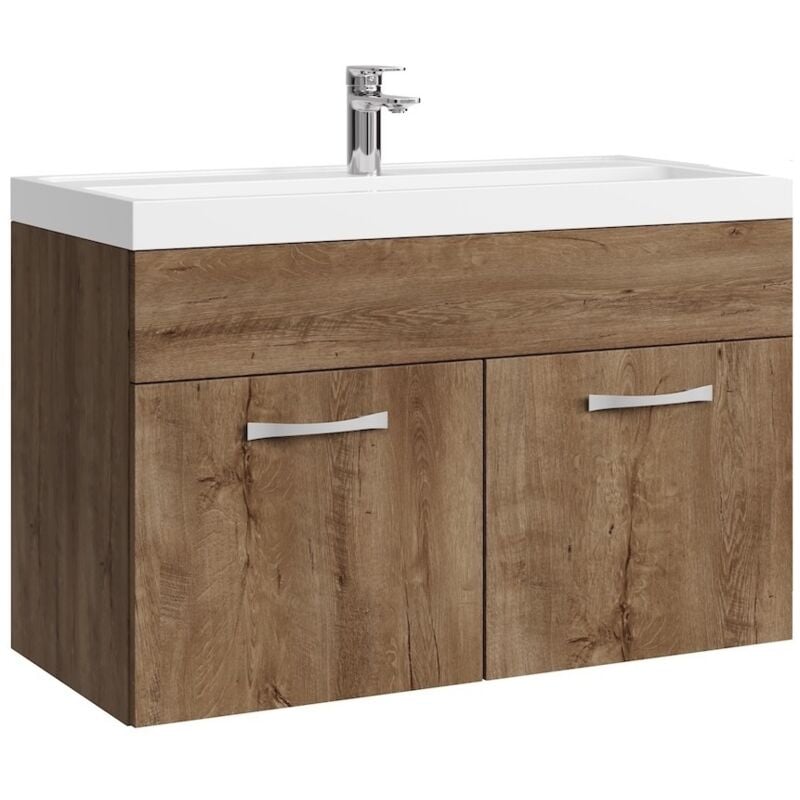 Badplaats - Meuble de salle de bain Paso 01 80 cm - Chene Marron -