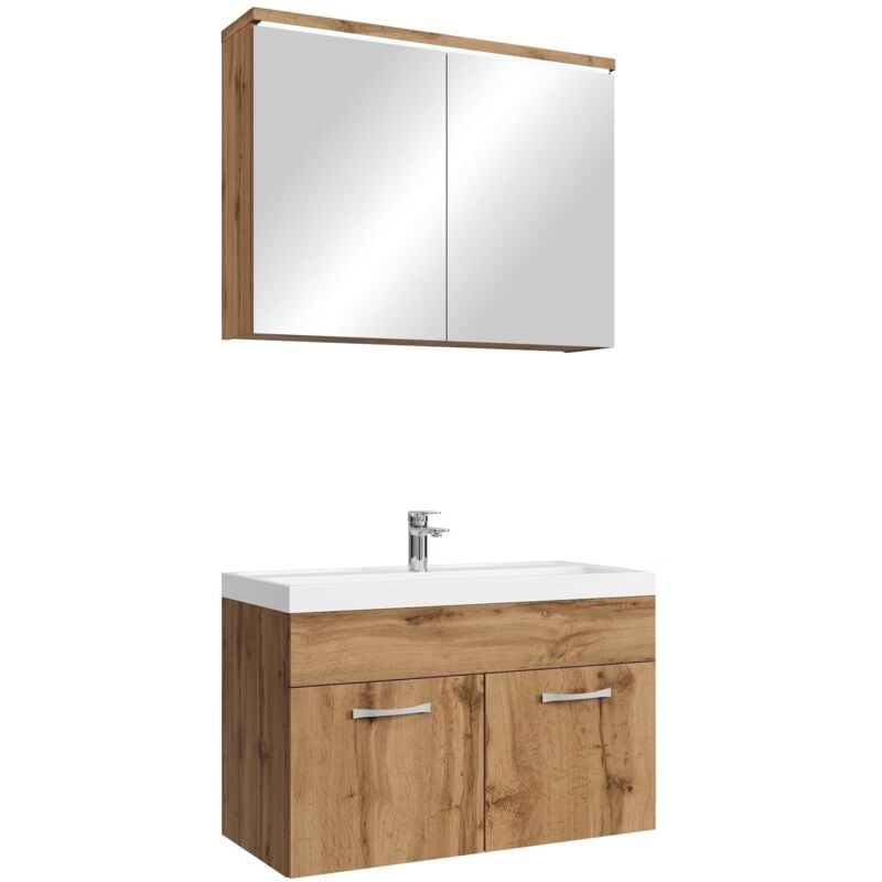 Badplaats - Set de meuble de salle de bain Paso 02 80 cm - Chene -