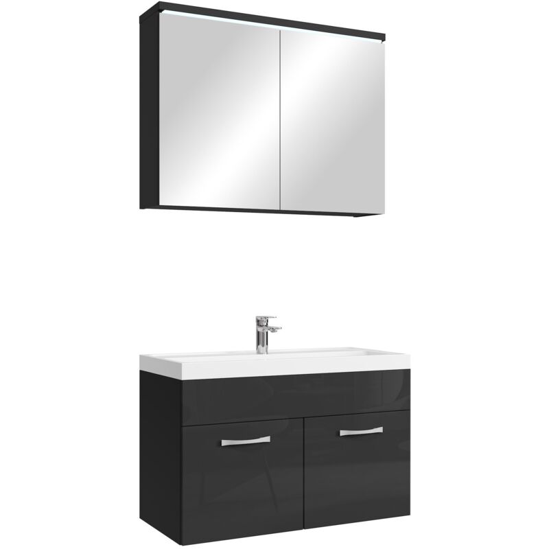 Badplaats - Set de meuble de salle de bain Paso 02 80 cm - Noir br