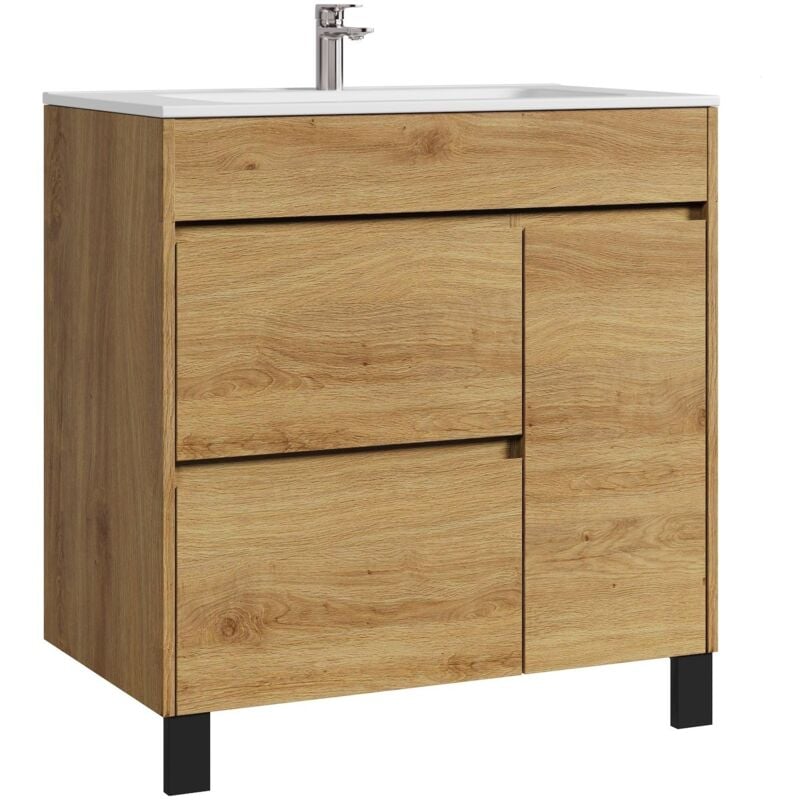 Meuble de salle de bain Salzburg 80 cm - Chêne - Meubl - Badplaats