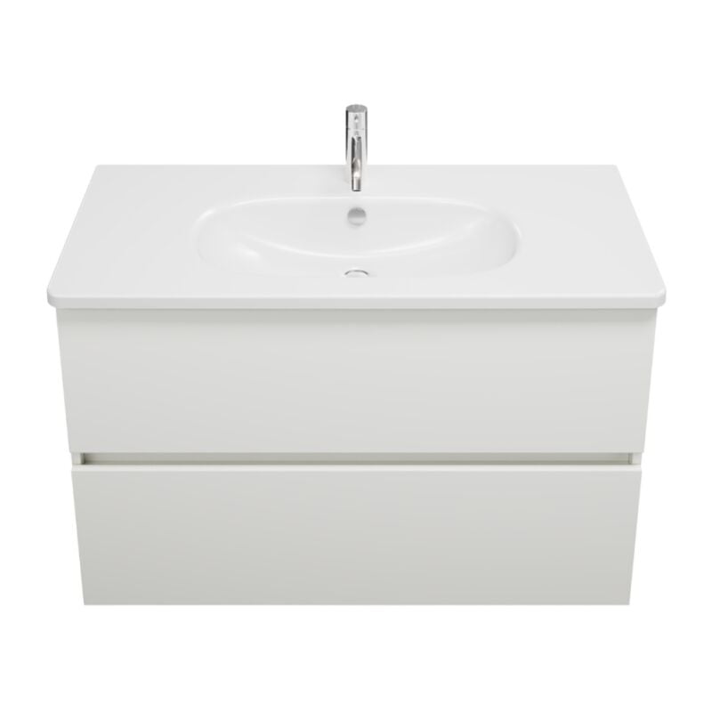 Burgbad - Meuble de salle de bain simple vasque 100 cm Joline blanc mat