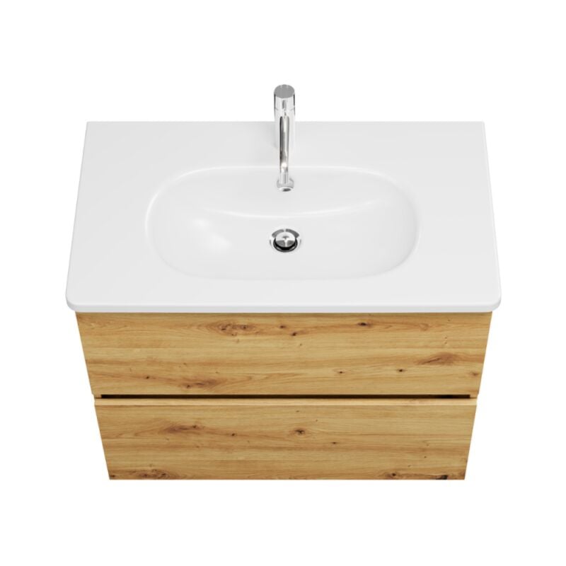 Burgbad - Meuble de salle de bain simple vasque 80 cm Joline chêne