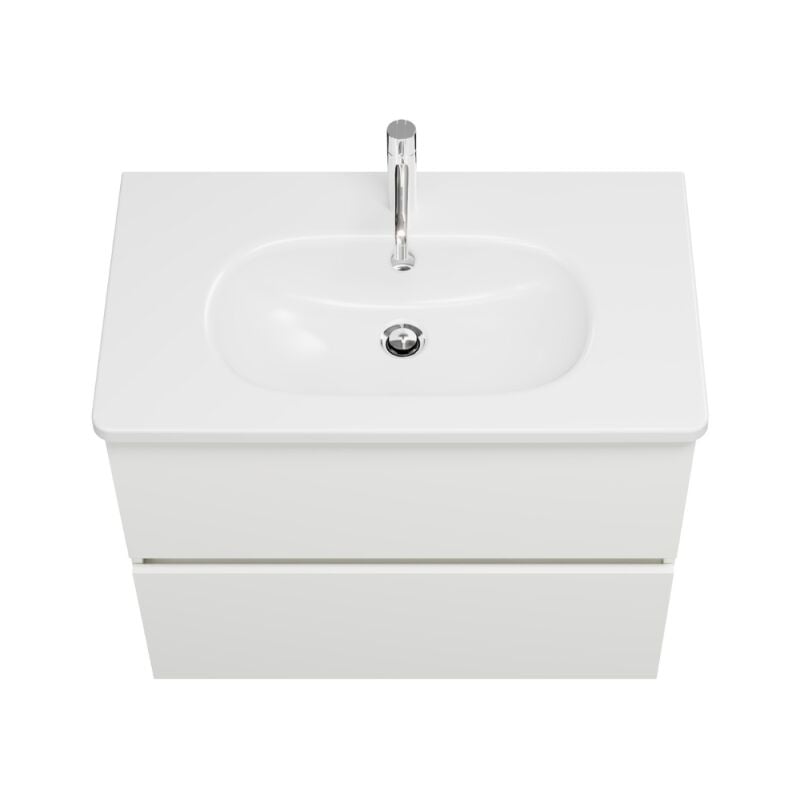 Burgbad - Meuble de salle de bain simple vasque 80 cm Joline blanc