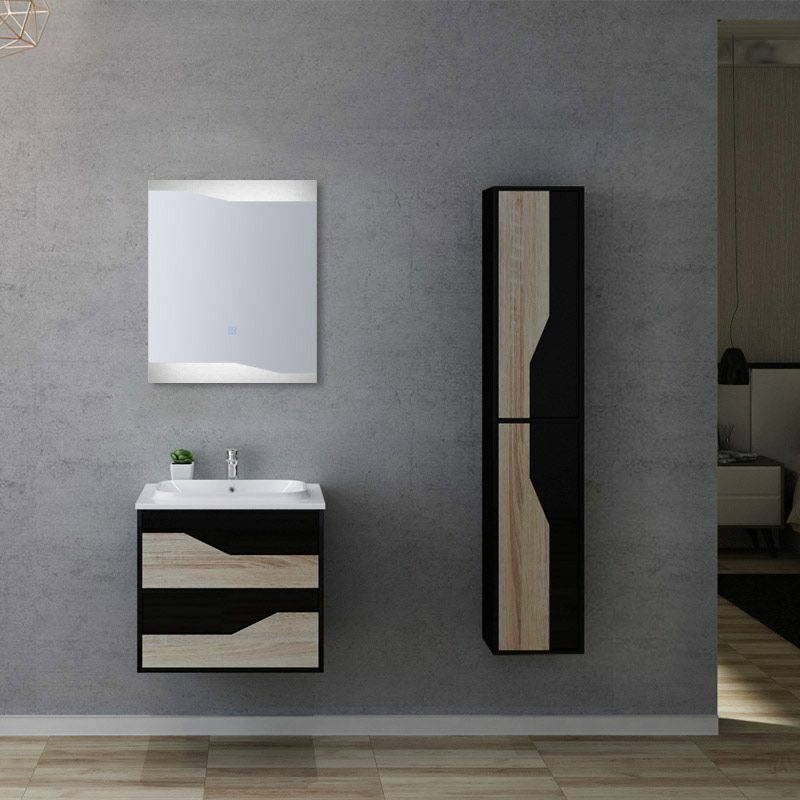Distribain - Meuble de salle de bain urbino 600 Scandinave et Noir