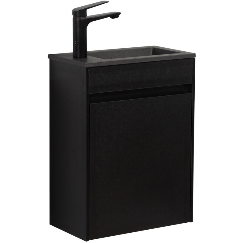 Badplaats - Meuble Lave-mains Sinta 40 x 22 cm - Noir lavabo noir