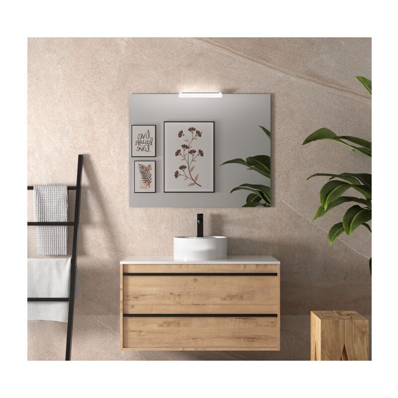 Meuble de salle de bain suspendu 100 cm en bois de chêne ostippo avec vasque - Astoria - 100 cm Standard