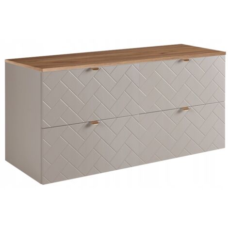Meuble de Salle de Bain Suspendu - 120 cm - Couleur Kashmir - Élégant et Fonctionnel - Soft Close