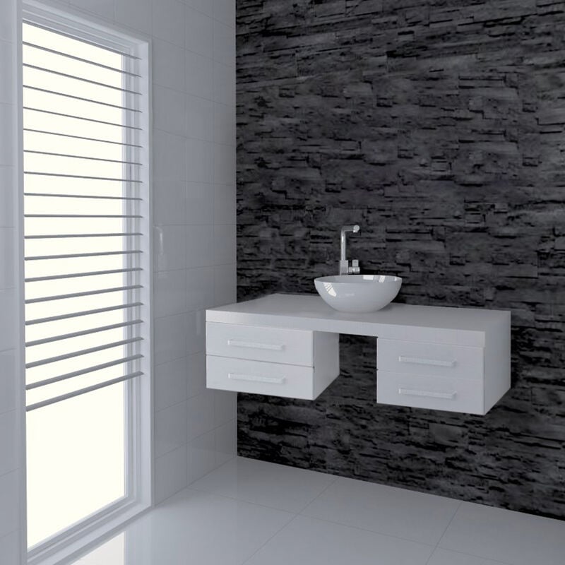 Cedam - Meuble de salle de bain suspendu 120 cm Meuble sous vasque blanc