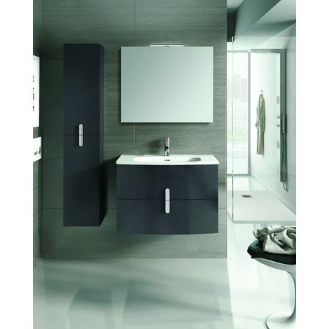 meuble de salle de bain suspendu 80 cm anthracite avec