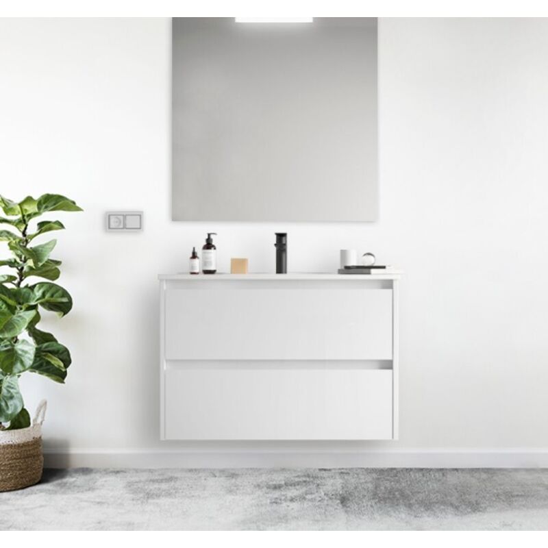 meuble suspendu salle de bain pas cher